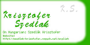 krisztofer szedlak business card